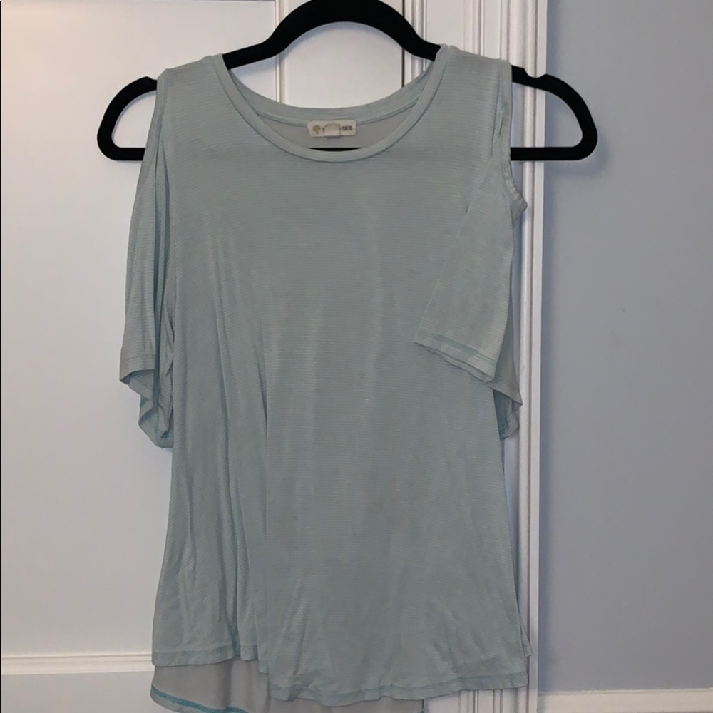 Ticket + Tate cut out shoulder tee shirt